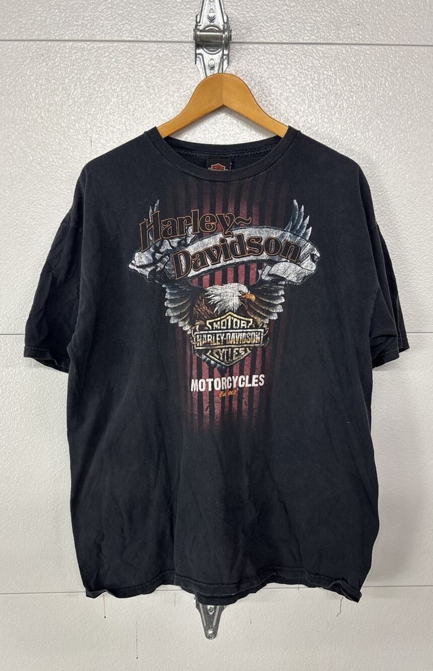 Harley-Davidson Vintage Memphis Tennessee Eagle Biker Black T-Shirt XL Sunfaded